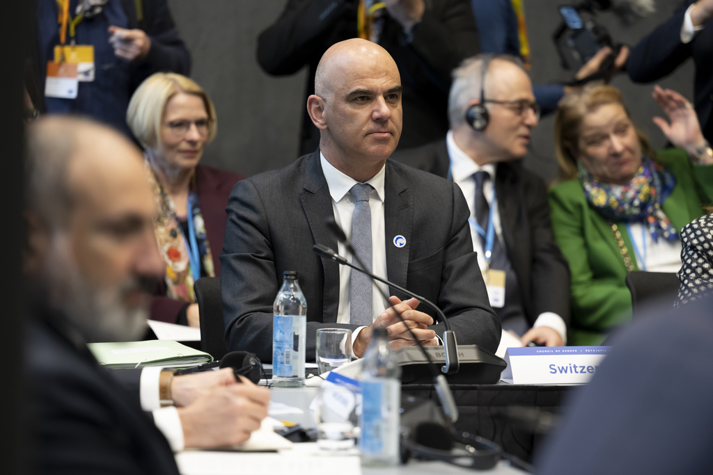 Alain Berset, President of the Swiss Confederation, at a round table of the Council of Europe Summit in Reykjavik