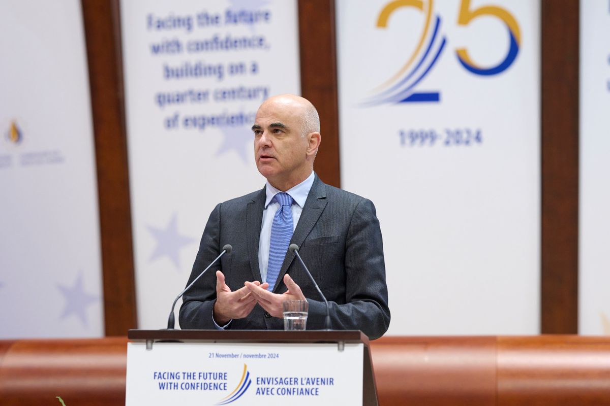 Alain Berset at the opening of the 25th anniversary of the Institution of the Commissioner for Human Rights, Hemicycle of the Palais de l’Europe