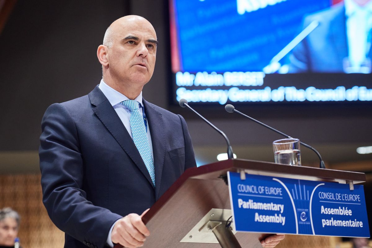 Alain Berset addressing the Parliamentary Assembly