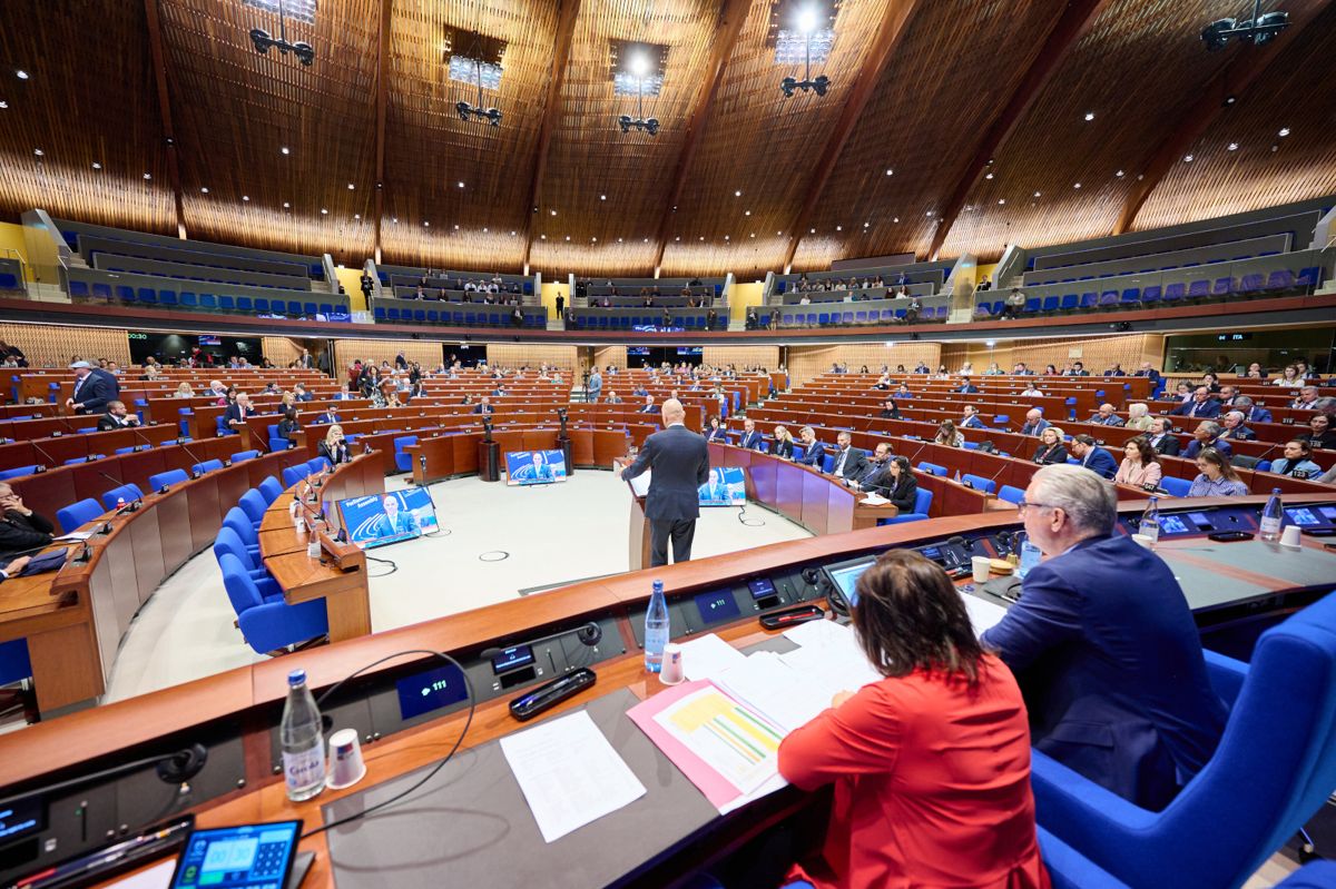 The Assembly chamber during questions to the Secretary General, autumn session of the Parliamentary Assembly