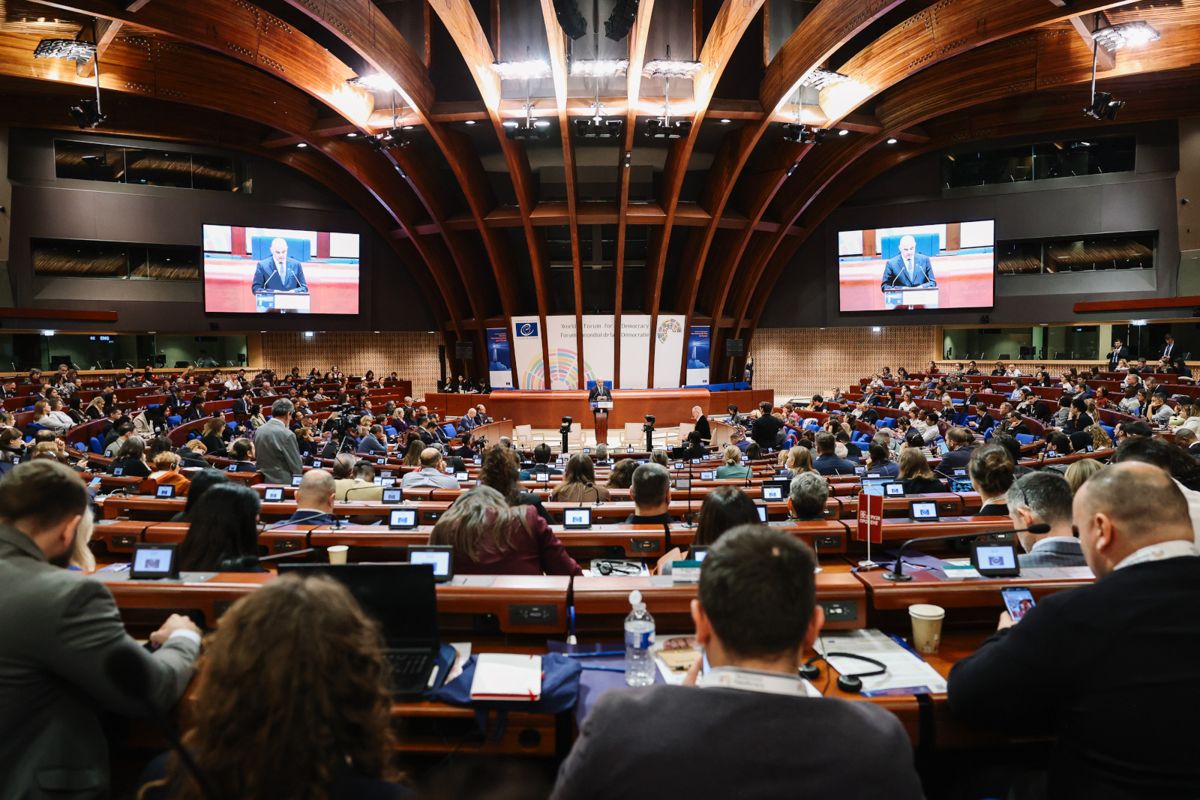The Assembly chamber during Alain Berset’s address to the World Forum for Democracy