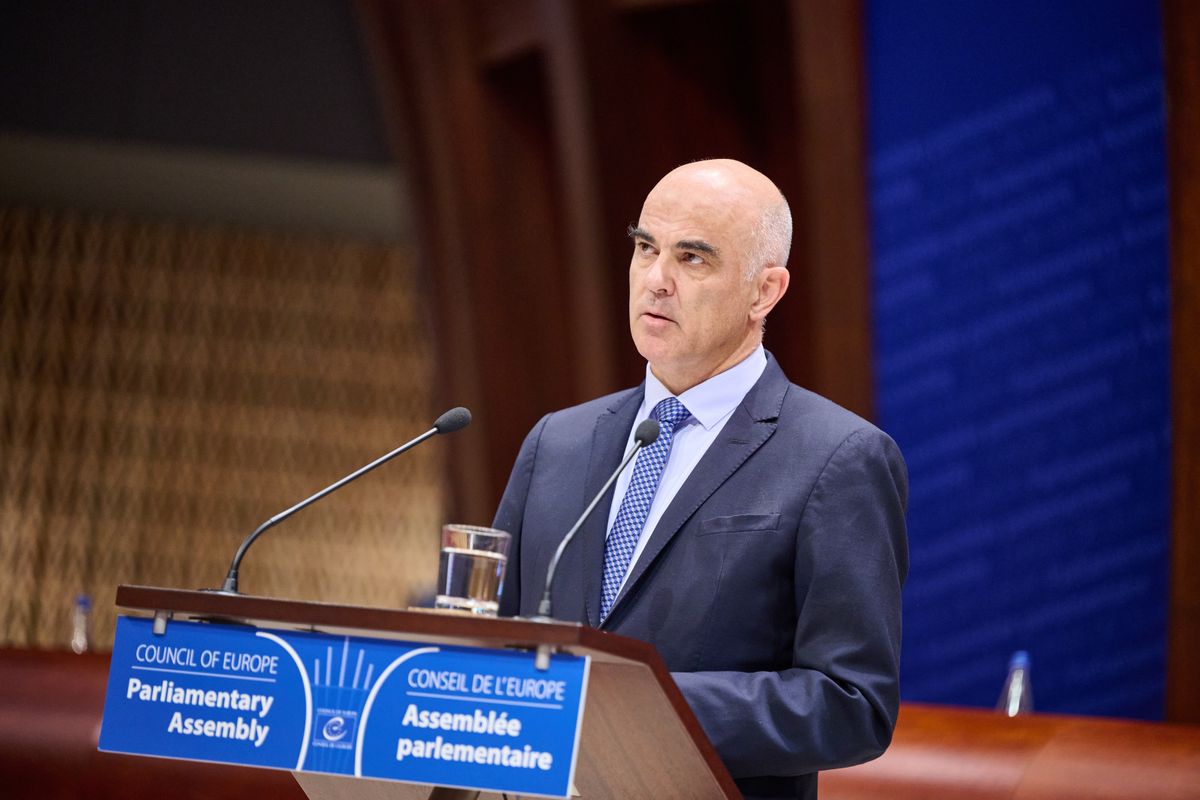 Alain Berset at the rostrum of the Parliamentary Assembly