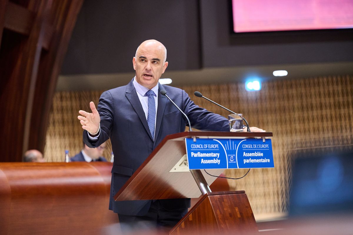 Alain Berset at the rostrum of the Parliamentary Assembly
