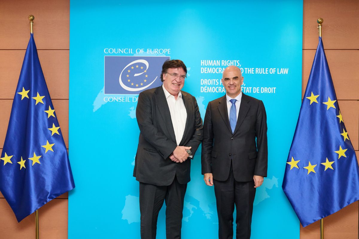 Meeting between Theodore Theodoridis, General Secretary of the Union of European Football Associations (UEFA), and Alain Berset