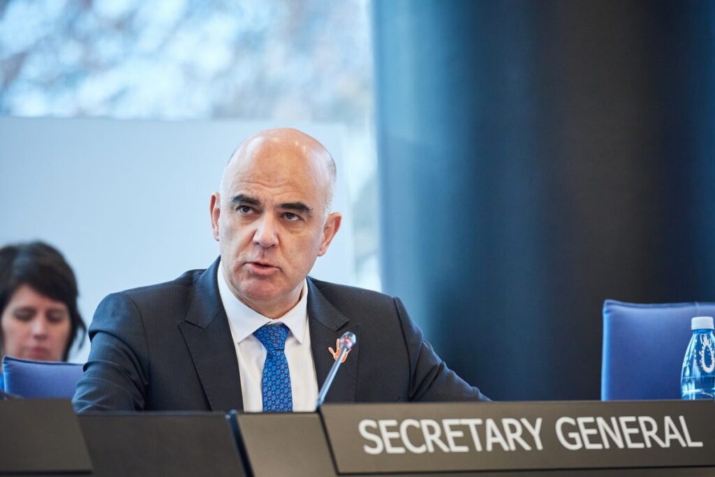 Alain Berset, Secretary General of the Council of Europe, in a meeting, Strasbourg