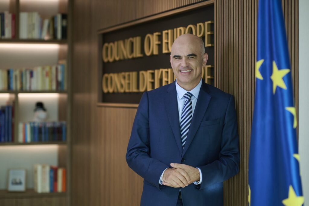 Alain Berset, Secretary General of the Council of Europe, in his office in Strasbourg