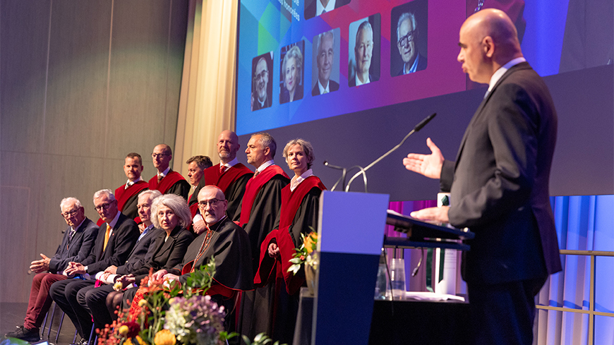 Alain Berset aborde le thème de la science et de l’élaboration de politiques à l’Université de Fribourg